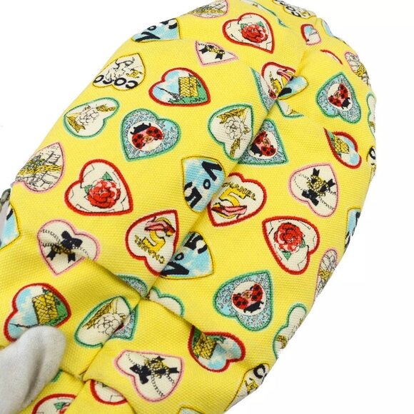 Chanel Yellow Canvas Valentine Chain Handbag - Picture 9 of 11